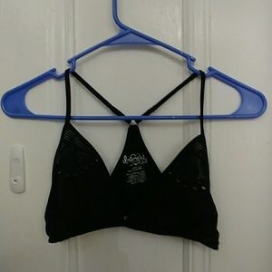 Minimal floral detail stretch bra